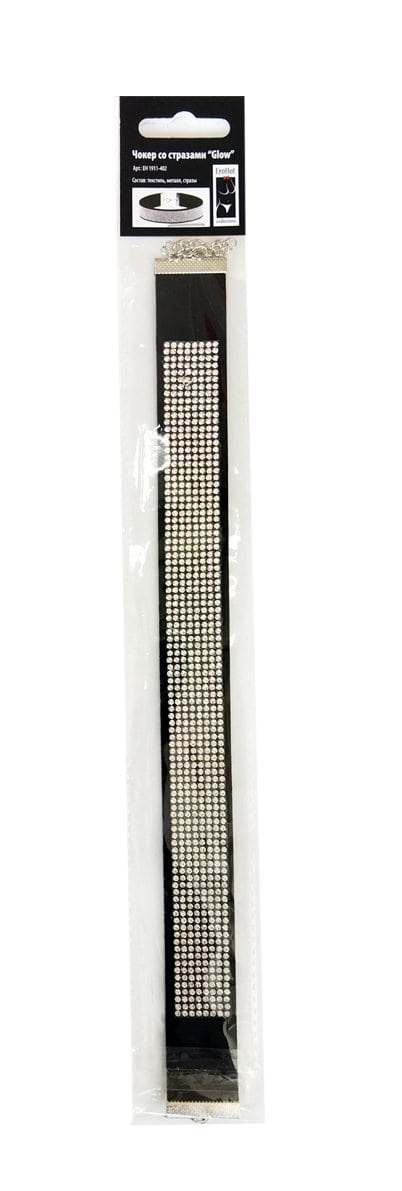 Чокер со стразами "Glow" черный