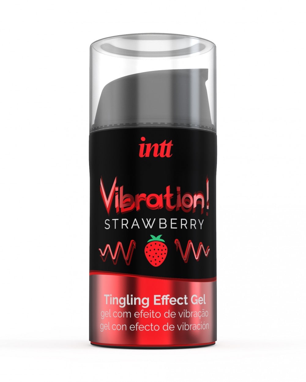 Intt Жидкий интимный гель с эффектом вибрации Strawberry, 15мл