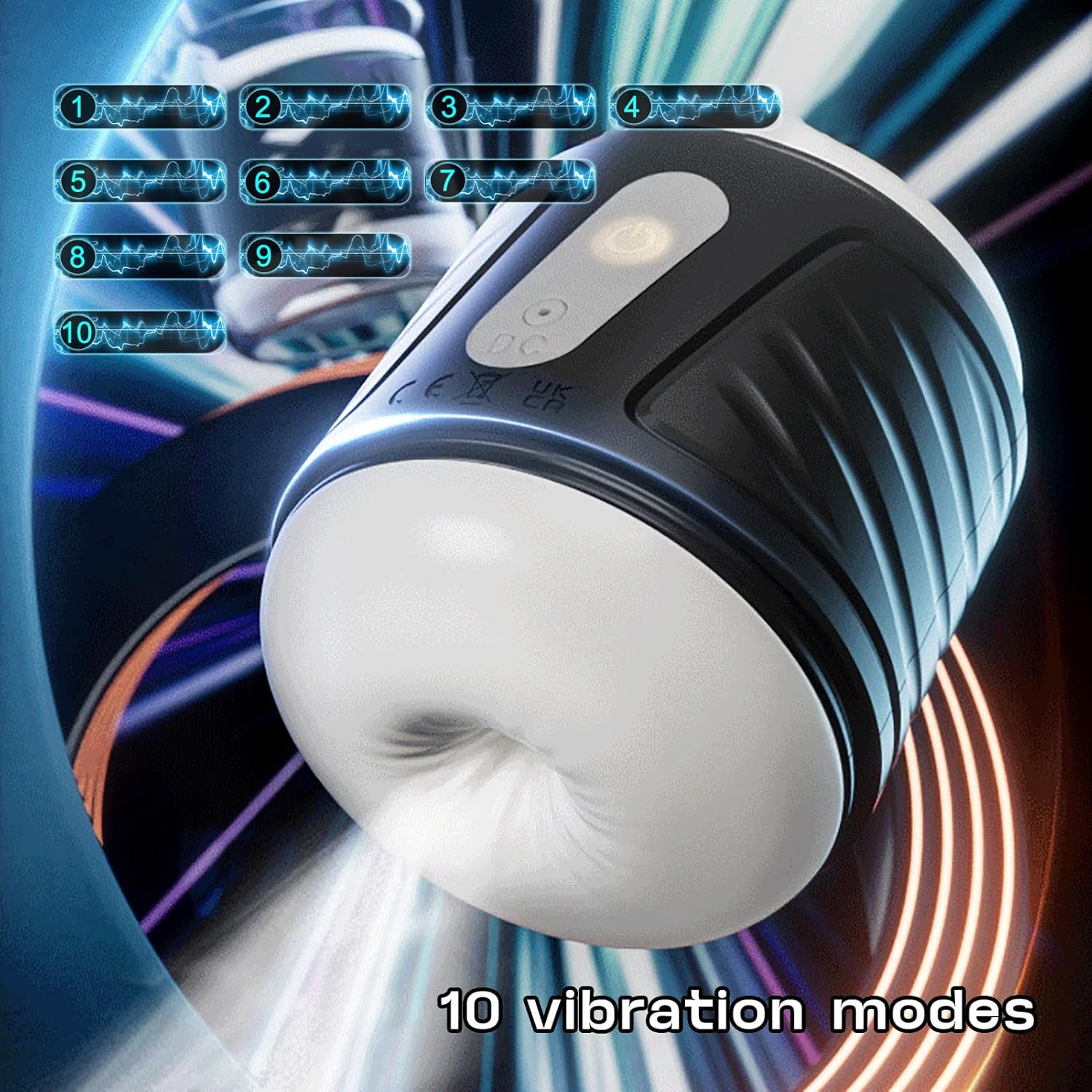 Мастурбатор двухсторонний в мини тубе Gloryfox (вагина, анус белые), 10 режимов вибрации