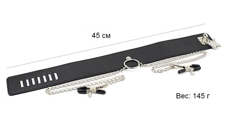 Ошейник с зажимами для сосков "Artistic"