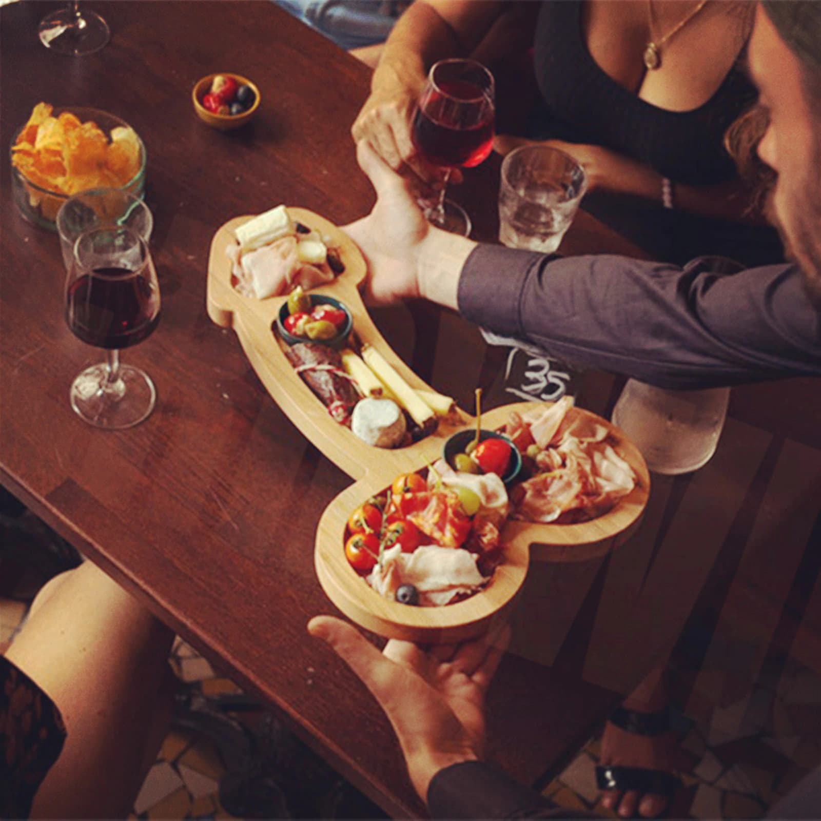 Менажница деревянная "Шалун" большой, 38 см