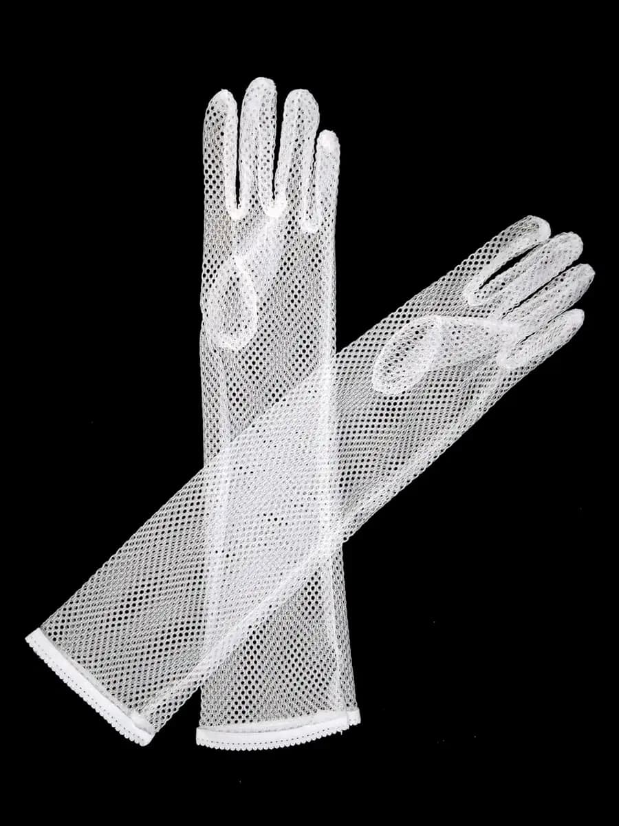 Перчатки сетка с пальчиками, длинные