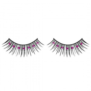 Ресницы черно-фиолетовые со стразами