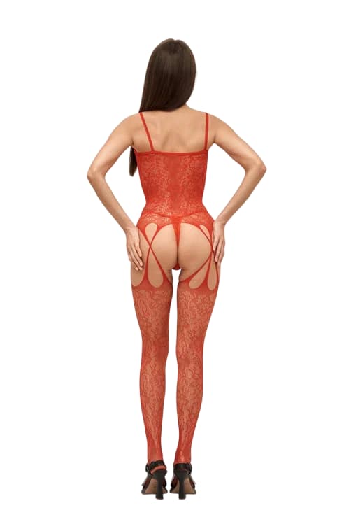 Боди-комбинезон "Tarry" с доступом и открытой грудью красный Боди-комбинезон "Tarry" с доступом и открытой грудью красный