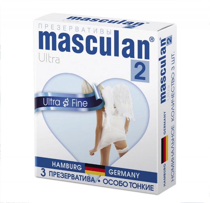 Masculan Ultra Fine Особо тонкие, прозрачные с обильной смазкой, 3 шт