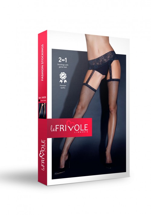 LF Чулки с черным кружевным поясом Sense, размер S/M