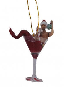 Подвеска на елку "Санта с посохом"
