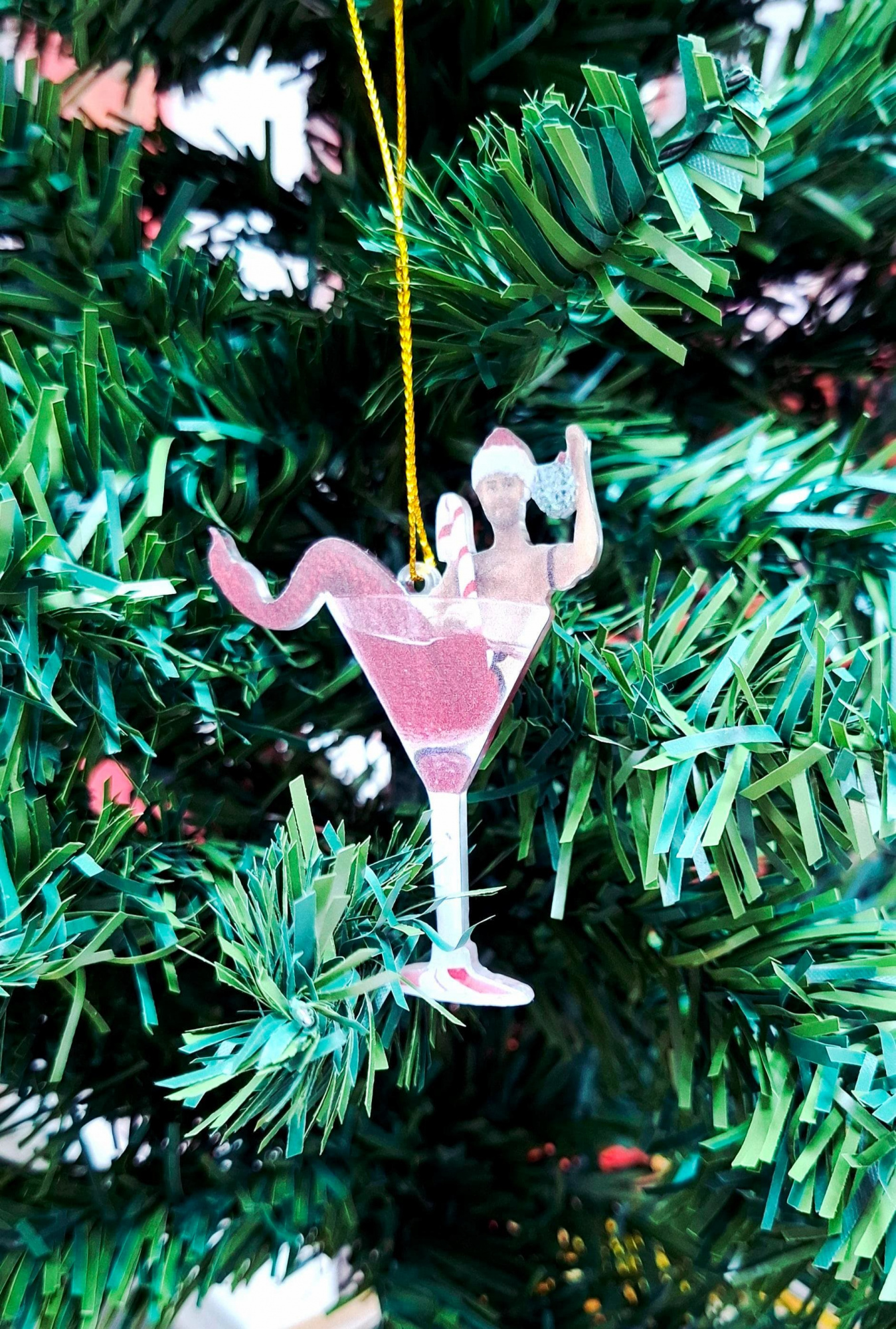 Подвеска на елку "Санта с посохом"